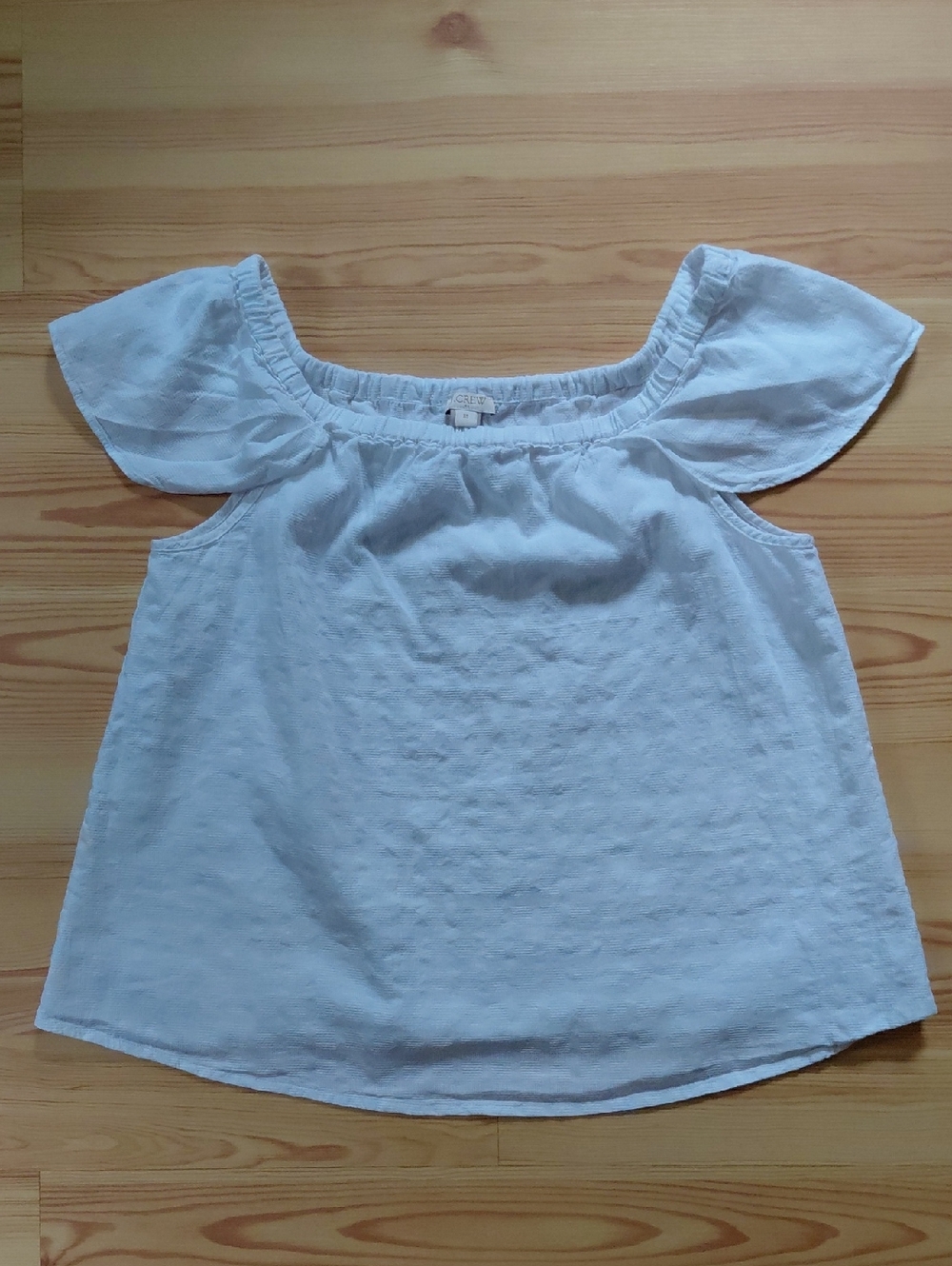 J. Crew White Textured 100% Cotton Top